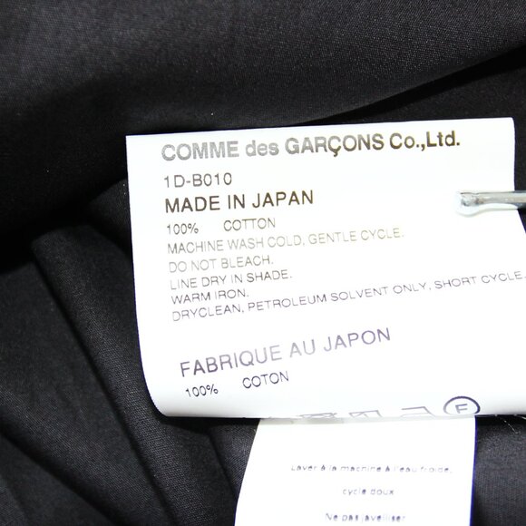 BNWT AW20 COMME DES GARCONS BLACK ZIP DETAIL SHIRT S - Picture 11 of 14